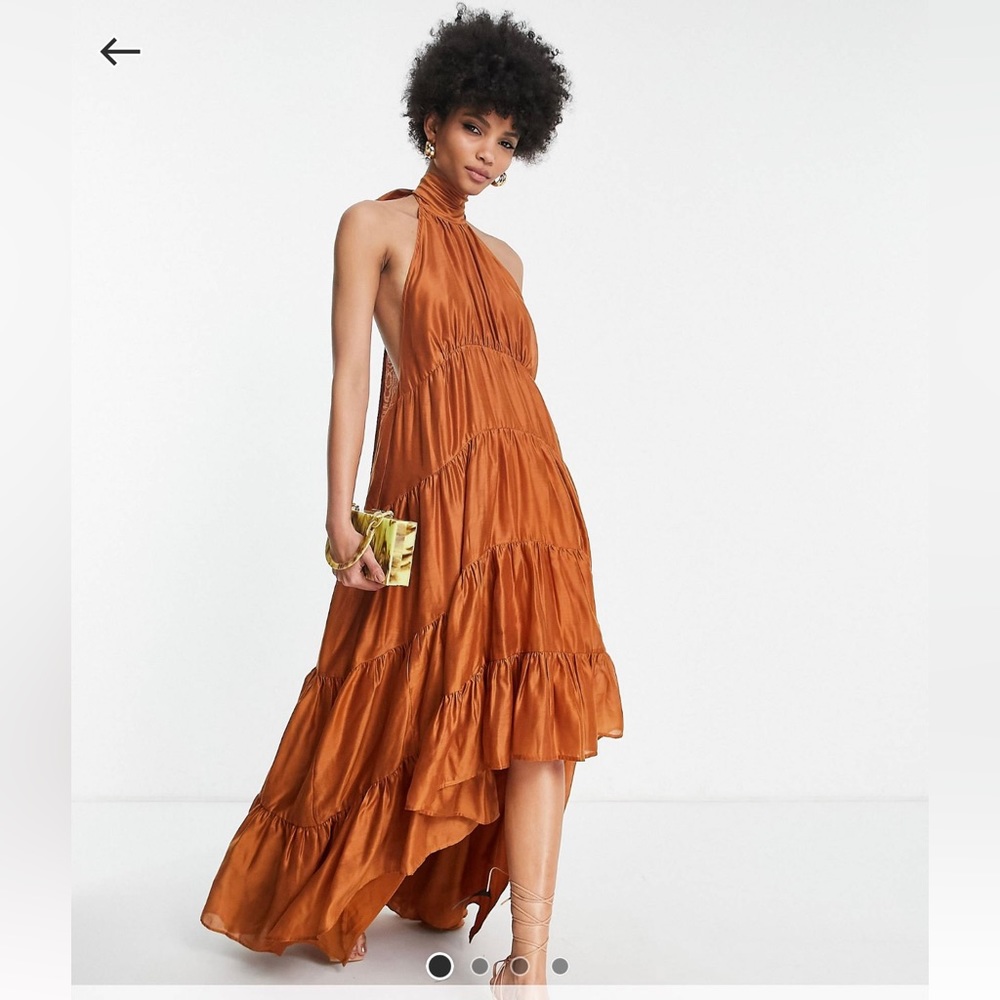 ASOS tiered halter dress